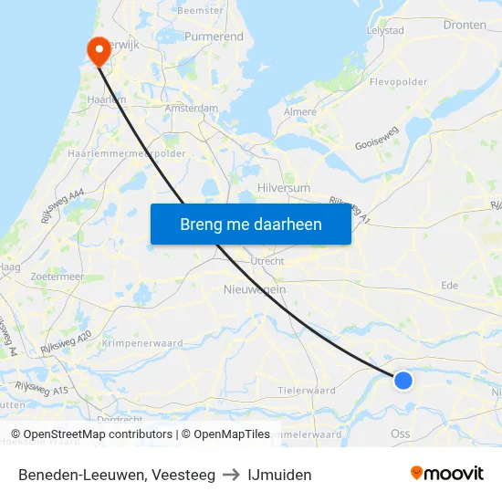 Beneden-Leeuwen, Veesteeg to IJmuiden map
