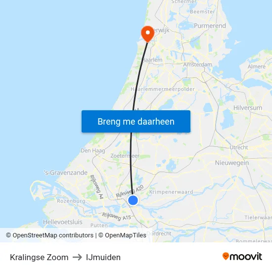 Kralingse Zoom to IJmuiden map