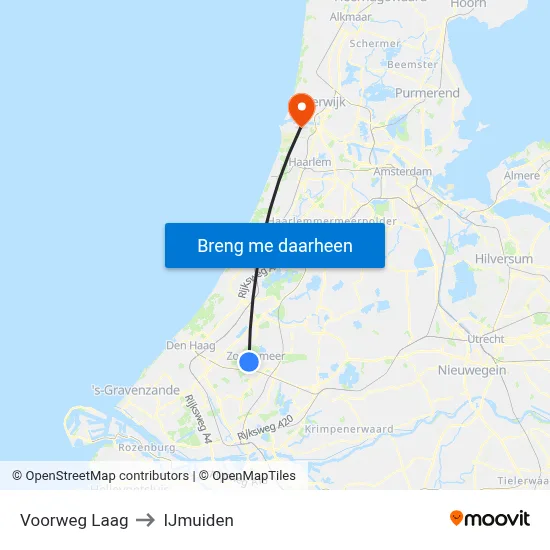 Voorweg Laag to IJmuiden map