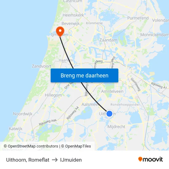 Uithoorn, Romeflat to IJmuiden map