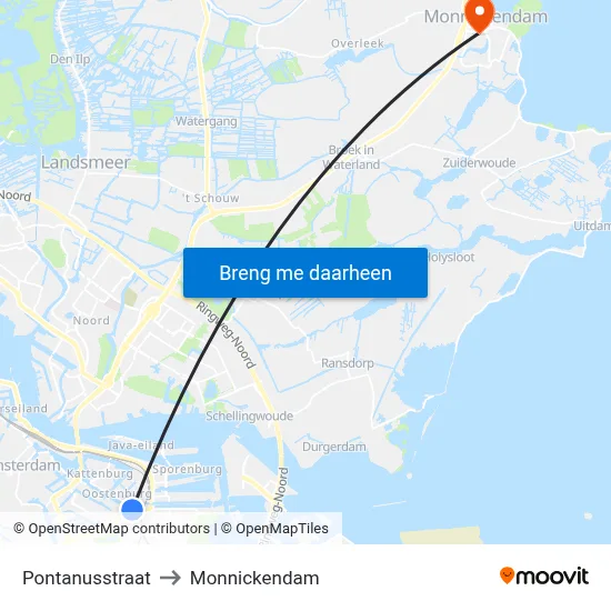 Pontanusstraat to Monnickendam map