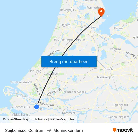 Spijkenisse, Centrum to Monnickendam map
