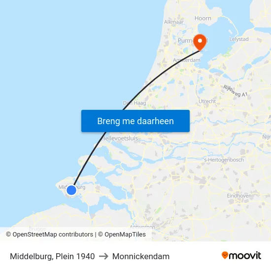 Middelburg, Plein 1940 to Monnickendam map