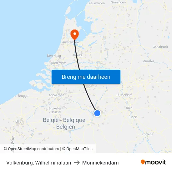 Valkenburg, Wilhelminalaan to Monnickendam map
