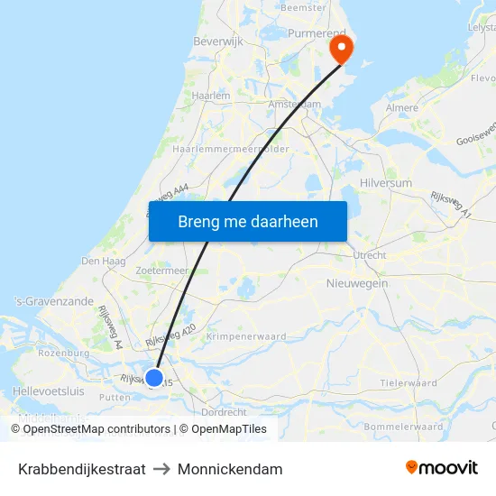 Krabbendijkestraat to Monnickendam map