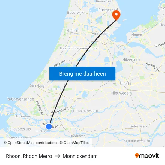 Rhoon, Rhoon Metro to Monnickendam map