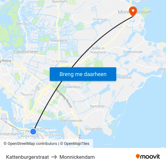 Kattenburgerstraat to Monnickendam map