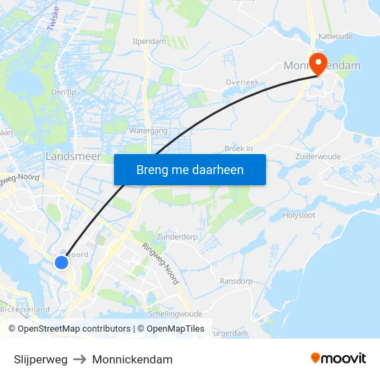 Slijperweg to Monnickendam map