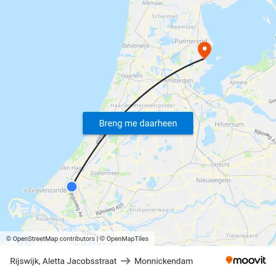 Rijswijk, Aletta Jacobsstraat to Monnickendam map