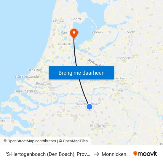 'S-Hertogenbosch (Den Bosch), Provinciehuis to Monnickendam map