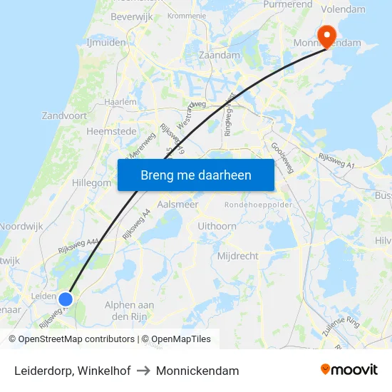 Leiderdorp, Winkelhof to Monnickendam map