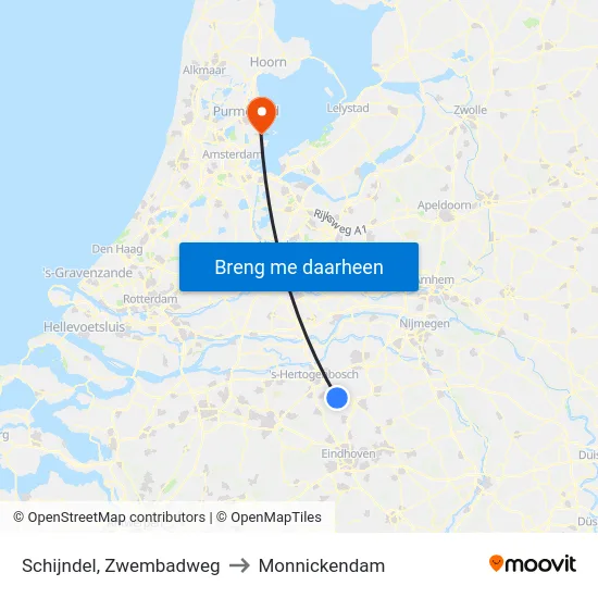Schijndel, Zwembadweg to Monnickendam map
