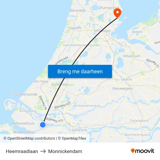 Heemraadlaan to Monnickendam map