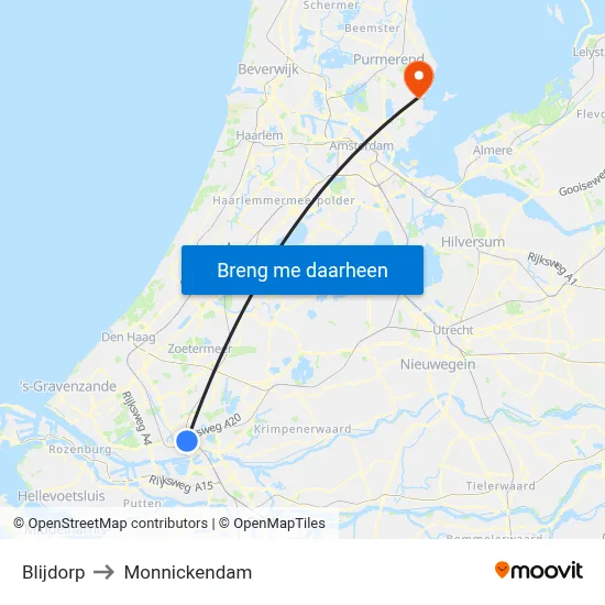 Blijdorp to Monnickendam map