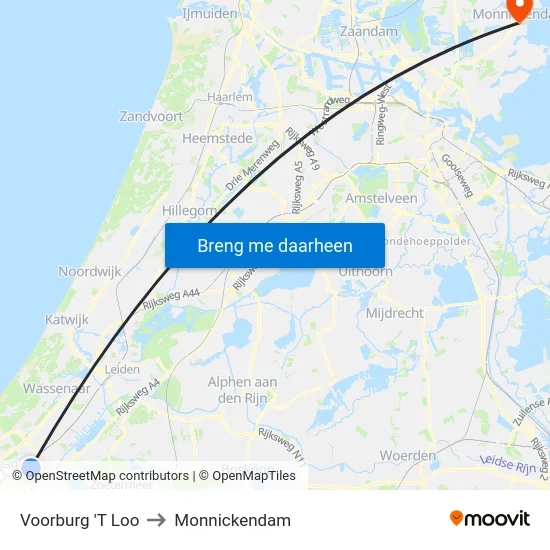 Voorburg 'T Loo to Monnickendam map