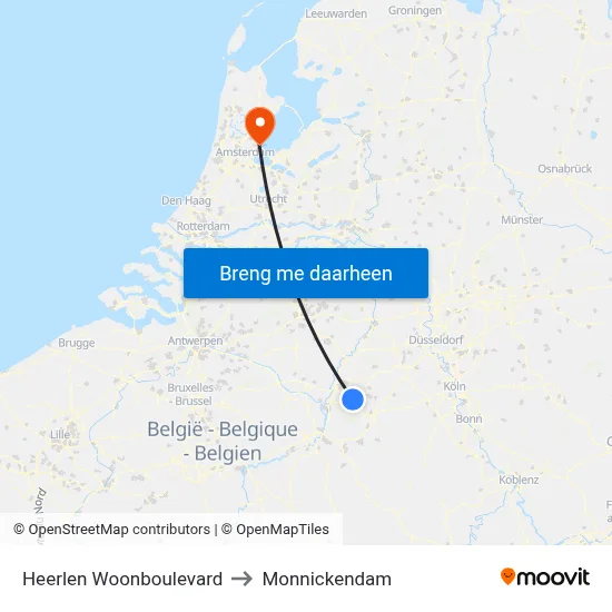 Heerlen Woonboulevard to Monnickendam map