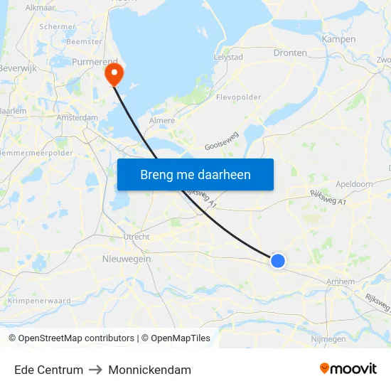 Ede Centrum to Monnickendam map
