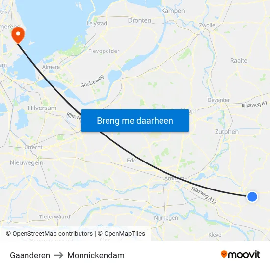 Gaanderen to Monnickendam map