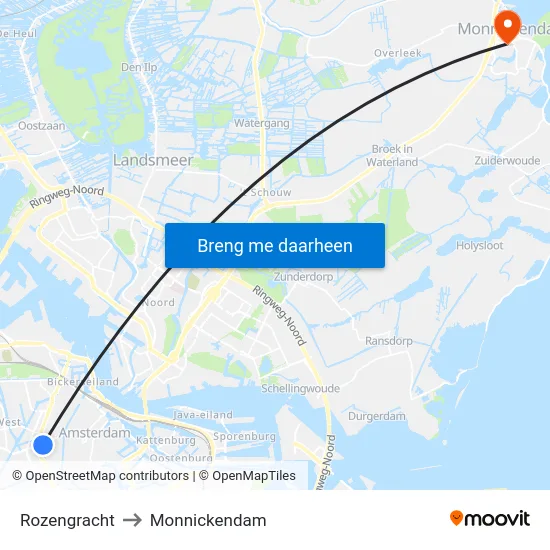 Rozengracht to Monnickendam map