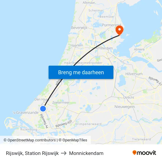 Rijswijk, Station Rijswijk to Monnickendam map