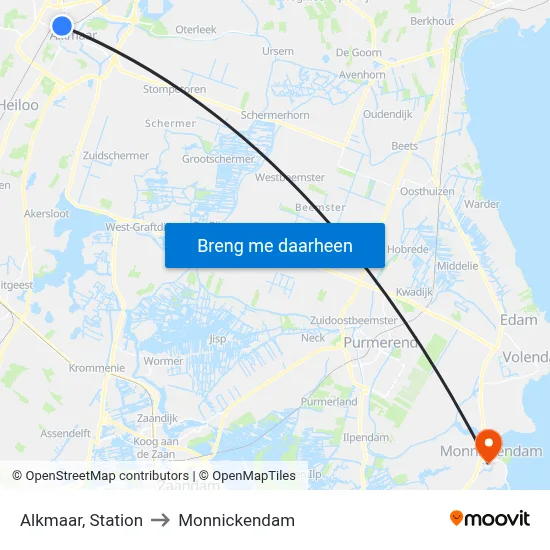 Alkmaar, Station to Monnickendam map