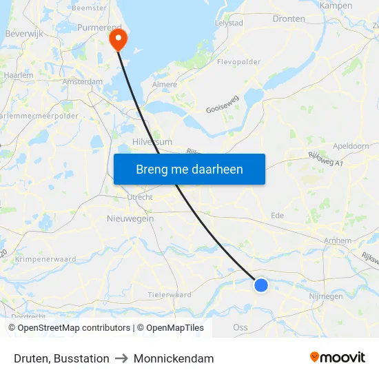 Druten, Busstation to Monnickendam map