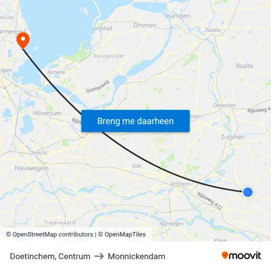 Doetinchem, Centrum to Monnickendam map