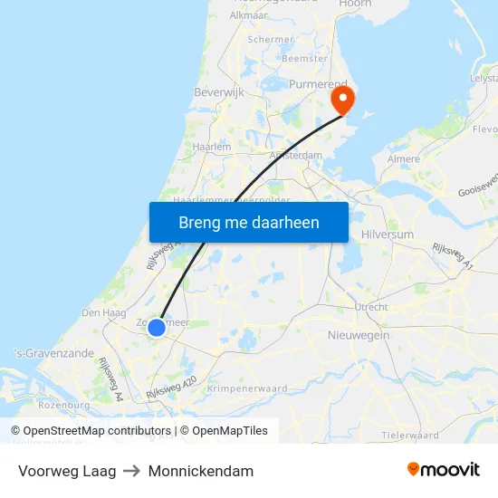 Voorweg Laag to Monnickendam map