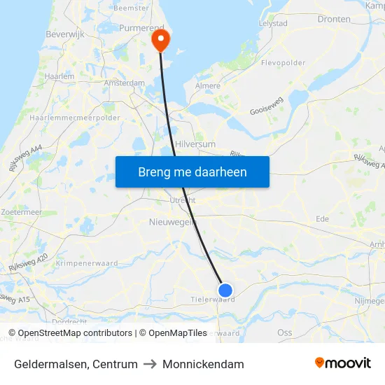 Geldermalsen, Centrum to Monnickendam map