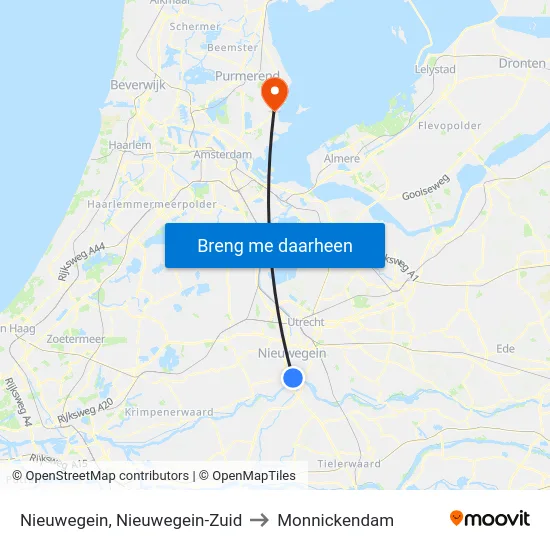 Nieuwegein, Nieuwegein-Zuid to Monnickendam map