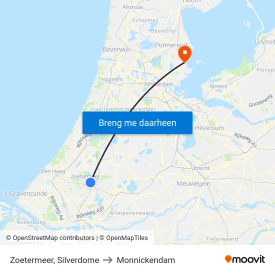 Zoetermeer, Silverdome to Monnickendam map