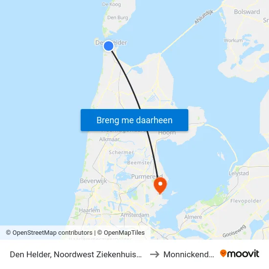 Den Helder, Noordwest Ziekenhuisgroep to Monnickendam map