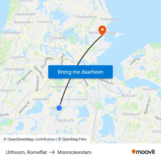 Uithoorn, Romeflat to Monnickendam map