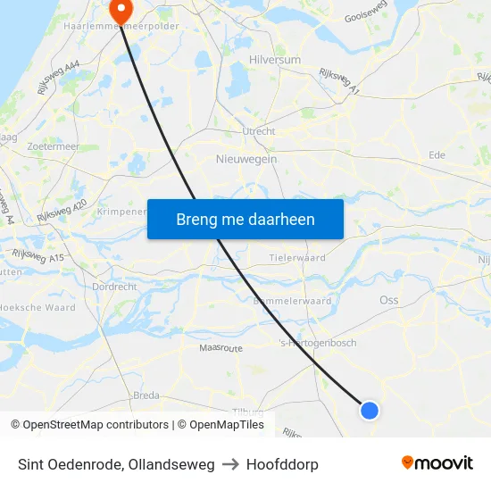 Sint Oedenrode, Ollandseweg to Hoofddorp map