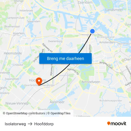 Isolatorweg to Hoofddorp map