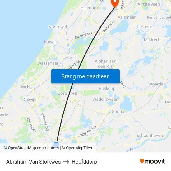 Abraham Van Stolkweg to Hoofddorp map