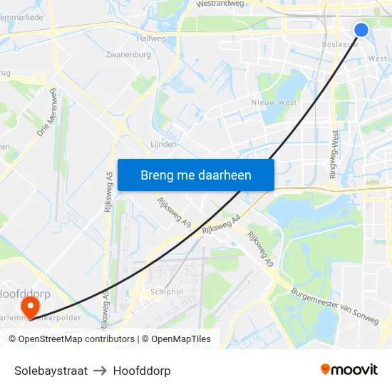 Solebaystraat to Hoofddorp map