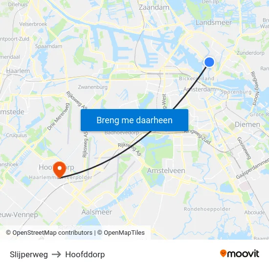 Slijperweg to Hoofddorp map