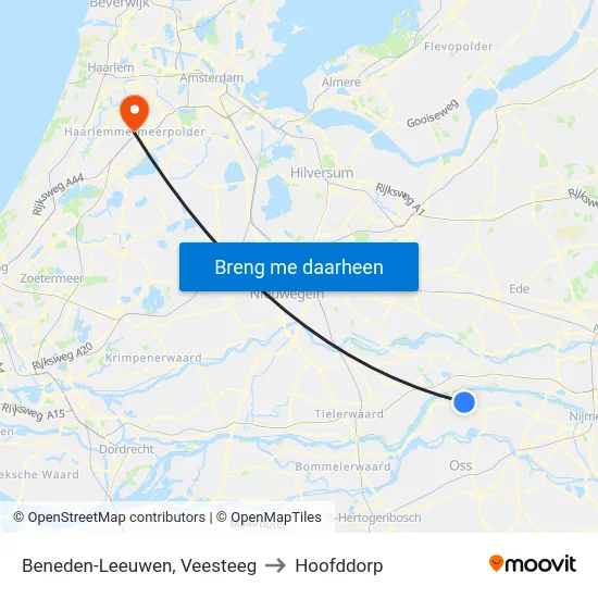 Beneden-Leeuwen, Veesteeg to Hoofddorp map