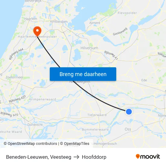 Beneden-Leeuwen, Veesteeg to Hoofddorp map