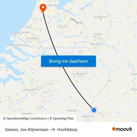 Geleen, Jos Klijnenlaan to Hoofddorp map