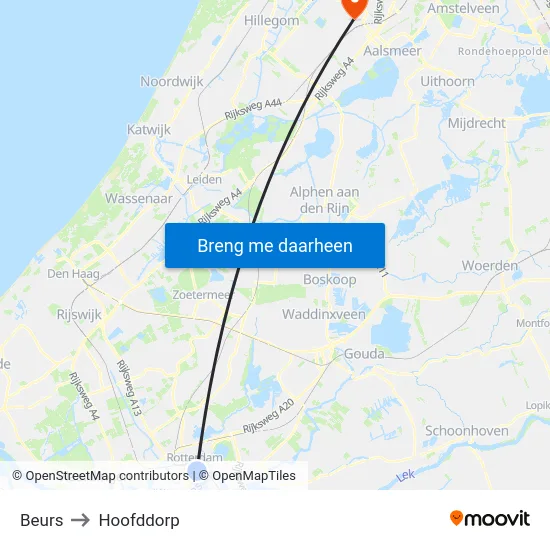 Beurs to Hoofddorp map