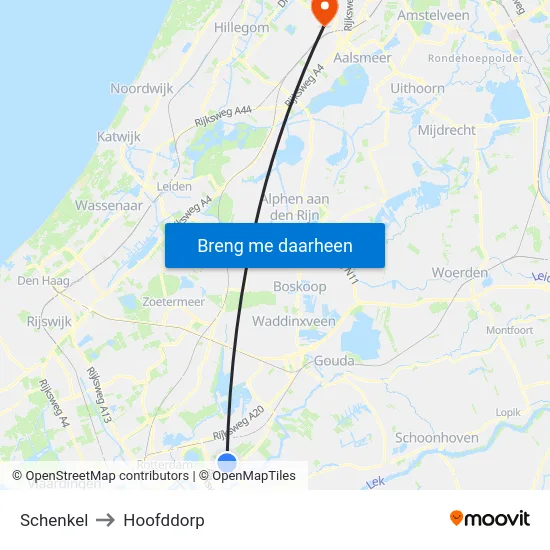Schenkel to Hoofddorp map