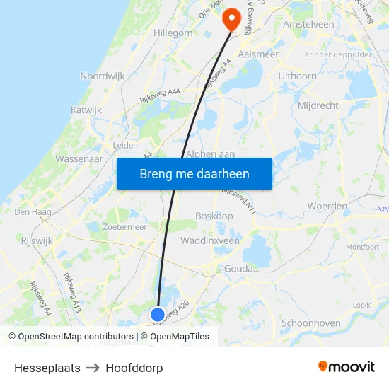Hesseplaats to Hoofddorp map