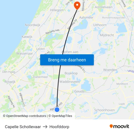 Capelle Schollevaar to Hoofddorp map