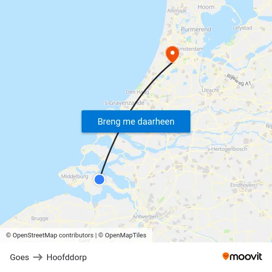 Goes to Hoofddorp map
