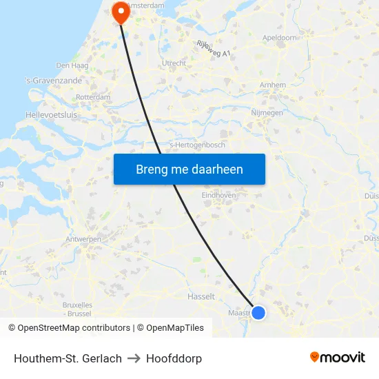 Houthem-St. Gerlach to Hoofddorp map