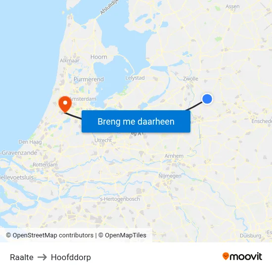 Raalte to Hoofddorp map