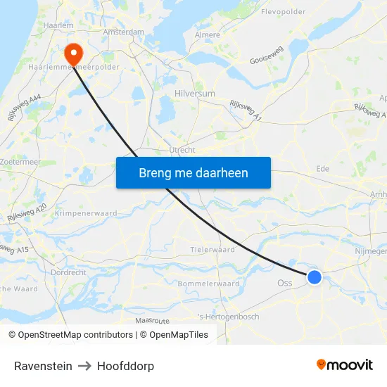 Ravenstein to Hoofddorp map