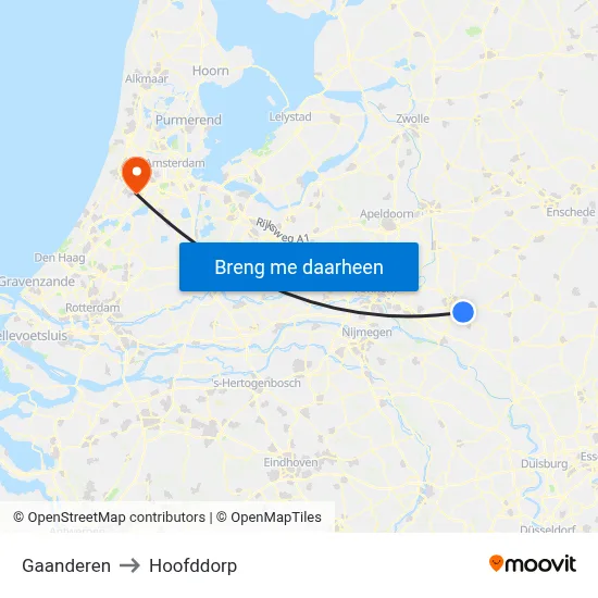 Gaanderen to Hoofddorp map